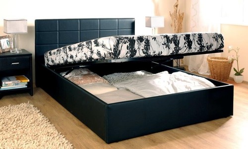 Faux leather ottoman bed - faux,