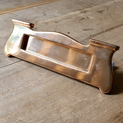 Antique brass letter box plate - brass,