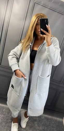 Women zip hooded long - zip, up