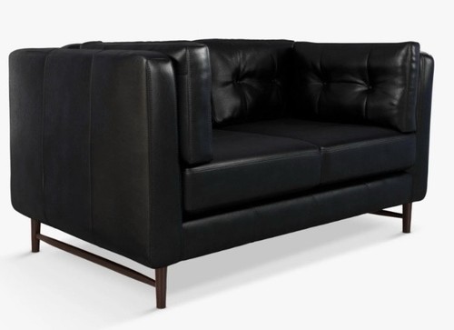 Black leather sofa brand new - leather,
