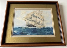 Beautiful Loft Find Original Framed Seascape Ship Painting