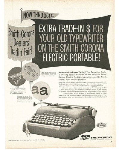 1960 smith corona typewriter - 1960,