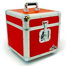Gorilla LP100 12" Vinyl Record Storage Box Flight Carry Case Holds 100 (RED)