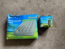 Double Flocked Guest bed Airbed 188x133x22 cm With Electric Pump - new