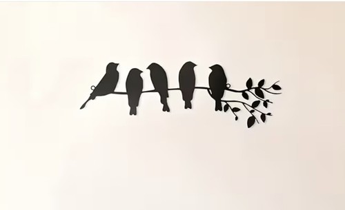 Five birds a branch - five,