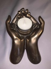  Candle Holder GOLD Hands Spiritual