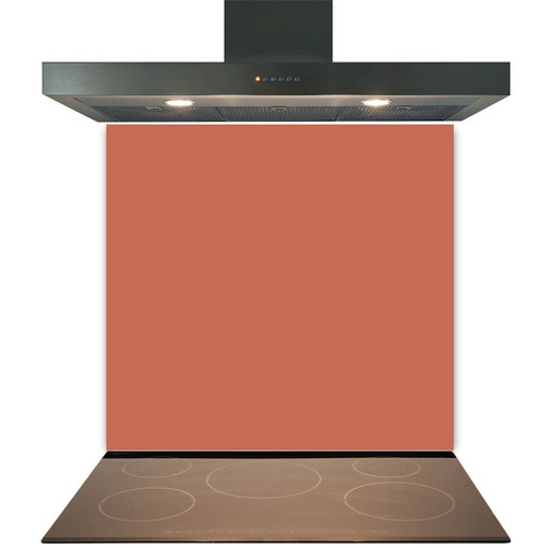 Salmon orange glass splashback - salmon,