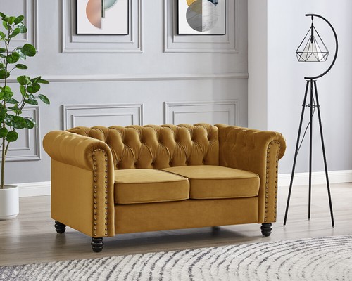 Velvet sofa chesterfield - chesterfield, 3