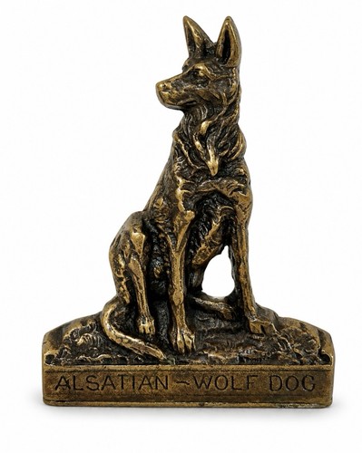 Antique brass alsatian - antique,