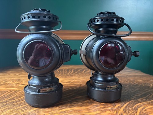 Pair antique 1914 dietz eureka - dietz,