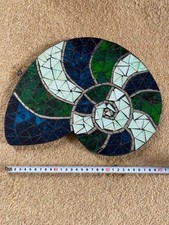 Beautiful glass  Shell fossil mirrored plaque bathroom or bedroom