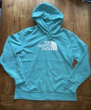 The North Face Womens Hoodie Size XL Turqoise Pullover Fleece Lined Cotton