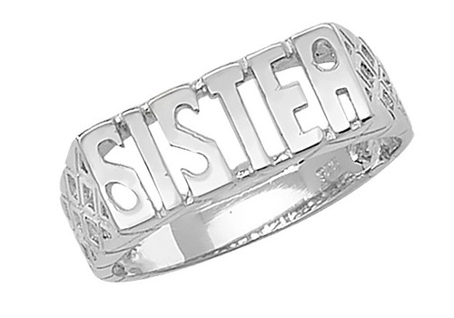 Sterling silver sister ring - sterling,