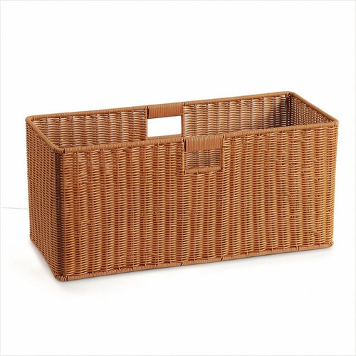 Plastic wicker basket woven - plastic,