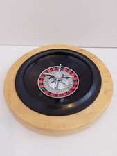 Roulette Wheel With Handcrafted Sycamore Wooden Base 10 In Across Plastic Wheel