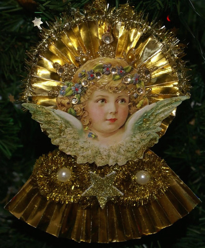 Victorian christmas angel gold - christmas,