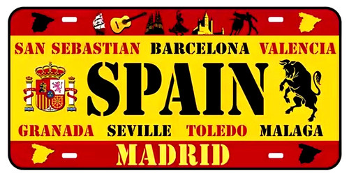 Spain license plate flag - spain,