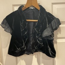 HANDWRITTEN VISCOSE SILK VELVET BOLERO SIZE S FINAL PRICE PARTY WEDDINGS XMAS
