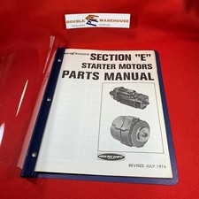 Vintage July 1974 MerCruiser Section E Starter Motors Parts Manual 