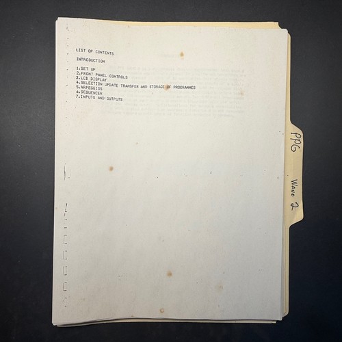 Vintage ppg wave owner s - vintage,