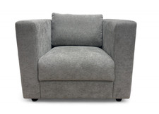 Sofology 'Strand' Armchair Grey Linen Look Chenille All Over Chair RRP £500 NEW