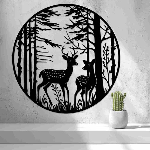 Deer forest wall - forest,