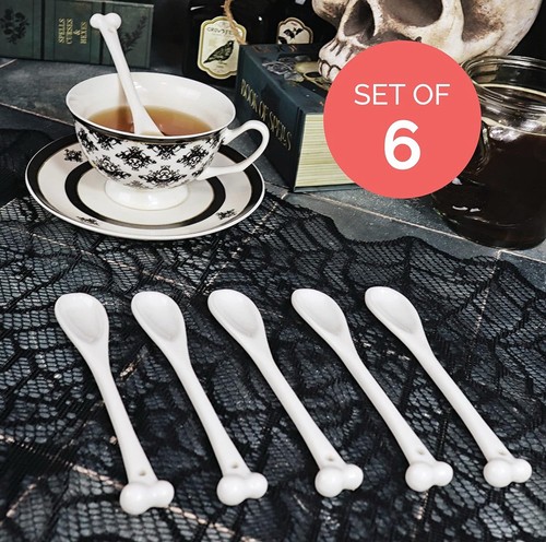 Ceramic bone skull - ceramic, spoons