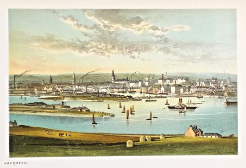 Old antique print aberdeen - antique,