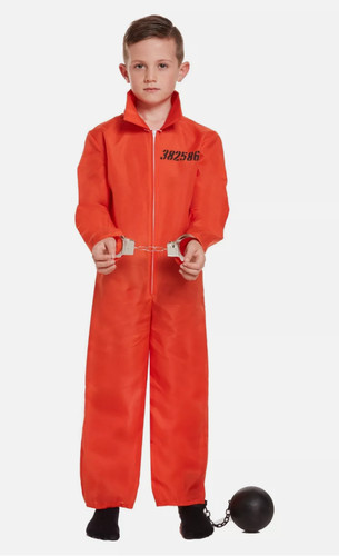 Boys orange prisoner overalls - prisoner,