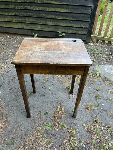 Vintage wooden school - vintage, desk