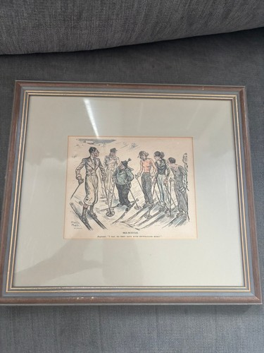 Vintage ski print framed - ski,