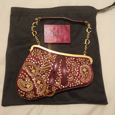 LIMITED EDITION Christian Dior by John Galliano Embroidery Saddle Bag & Mirror 