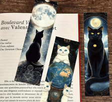 Set of 10 Bookmarks Tarot Cats Gothic Paper Card Cat Bookmark 15 cm