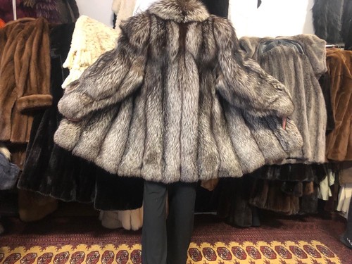 Silver fox fur jacket real - jacket,