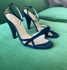 Vintage TERRY DE HAVILLAND 70s 80s Shoes STILETTO SANDALS 38 westwood biba vibes