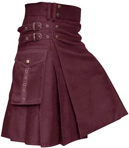 Men maroon utility - utility, kilt