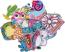 20x Embroidered Iron On Patches for Clothes & Accessories Random Assorted Set