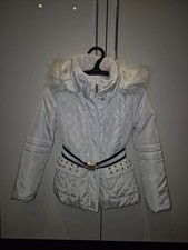 Monnalisa White Coat with Hood