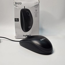 Logitech B100 (910-003357) Wired USB Mouse Box open Contents NEW. inc VAT