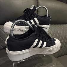 Adidas Nizza Platform Women's Uk Size 6 VGC Black & White Trainers