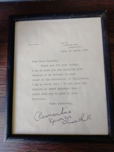 Clementine churchill signed - churchill,
