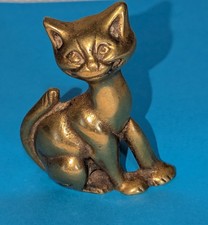 Vintage Solid Brass Cat,Candle