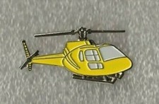 Helicopter pin badge. Yellow
