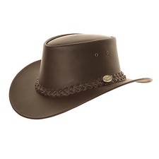 Hawkins Australian Genuine Leather Bush Cowboy Hat in Brown
