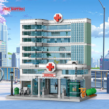 City Hospital Modular Building Set with LED Lights, Compatible with Lego Gift