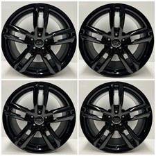 Genuine Audi A4 A6 18” 5 Twin Spoke Alloy Wheels 8K Refurbished Gloss Black 