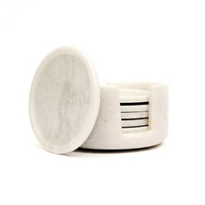 White Marble Coasters Set of 6