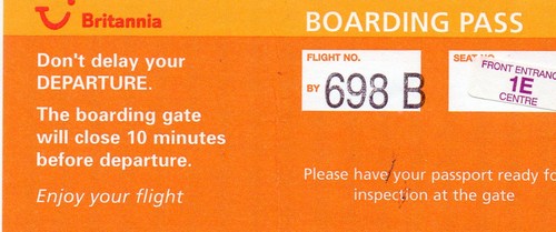 Britannia airline boarding - britannia,