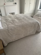 The White Company Brompton silver grey Super king bed Throw