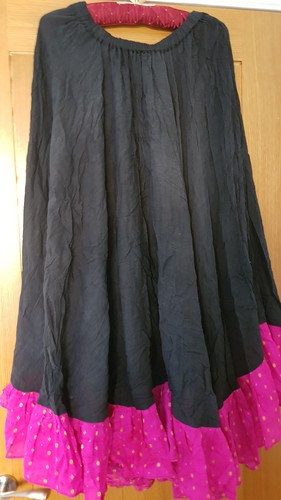 Circle skirt black cotton - circle,